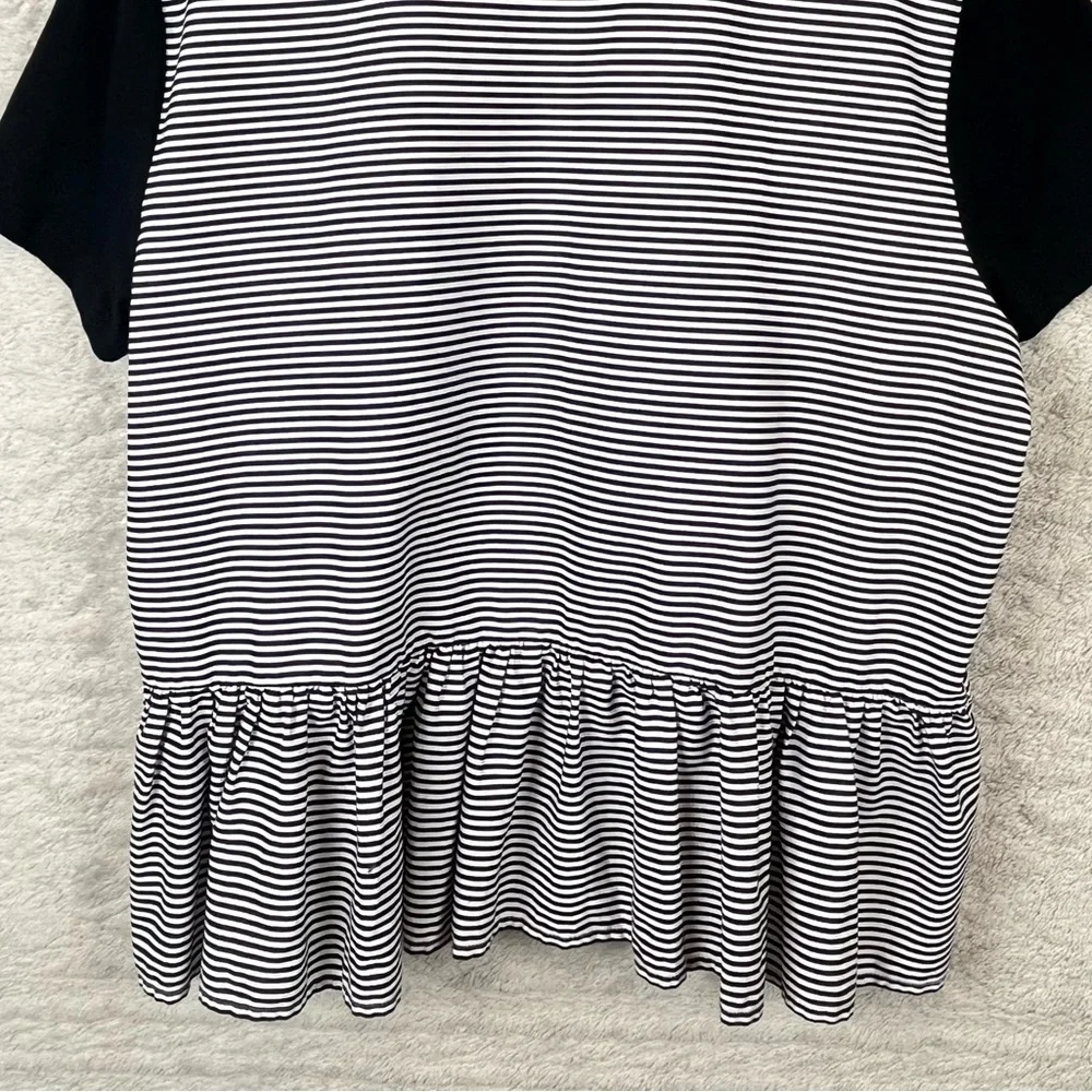 KATE SPADE BROOME STREET Womens Navy Blue Peplum Top Ooh La La Size 2XL